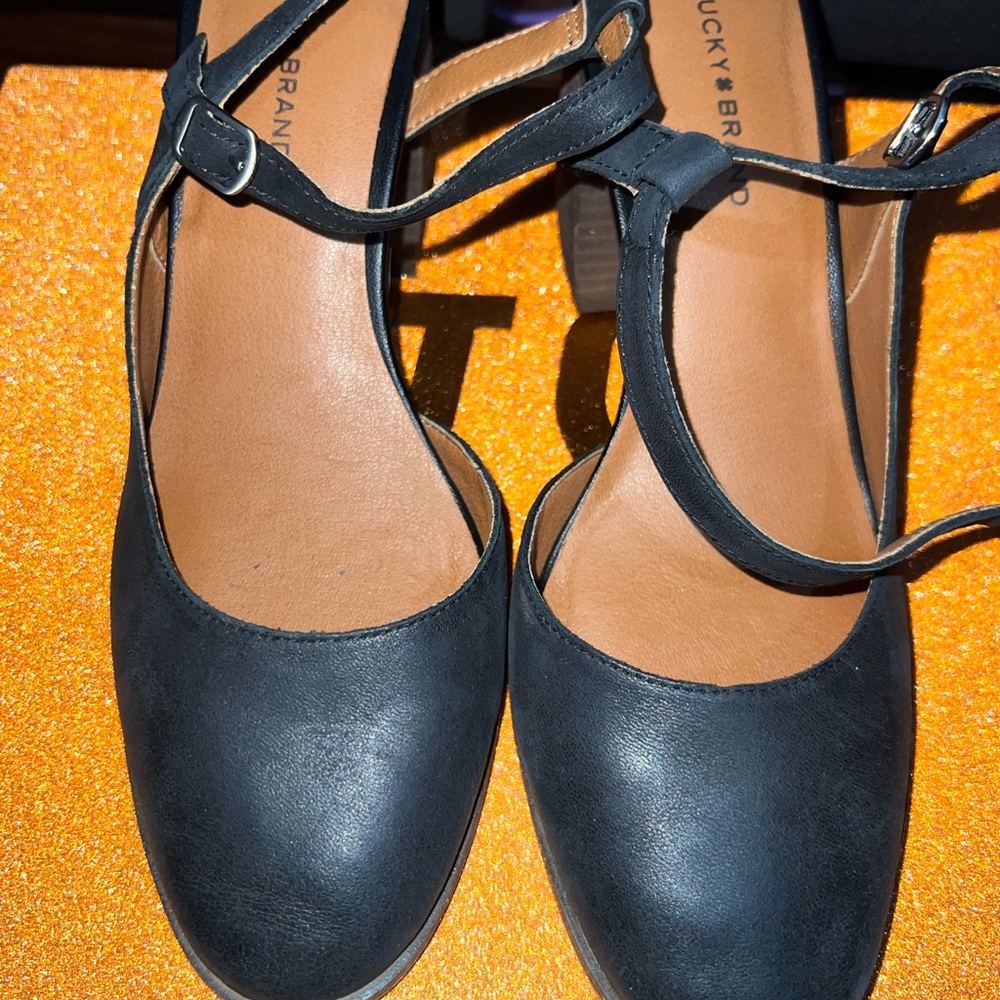 Lucky Brand Women's Black Ankle Strap Heels